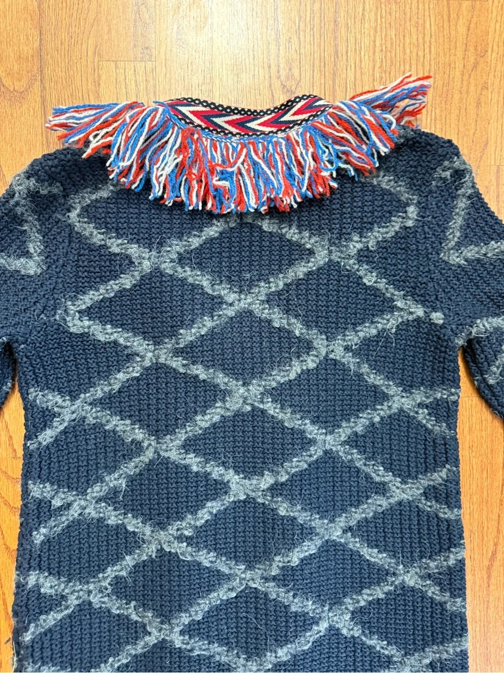 Tory Burch Tweed Trim Long Cardigan in Tory Navy Size XS